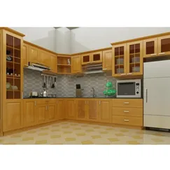 Tủ bếp cửa gỗ sồi HWGS 04