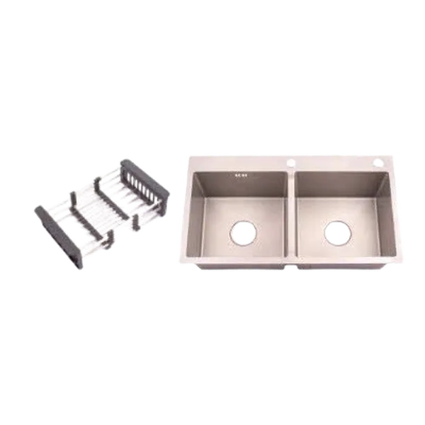 Chậu rửa hai hộc vuông Hwata BDV4