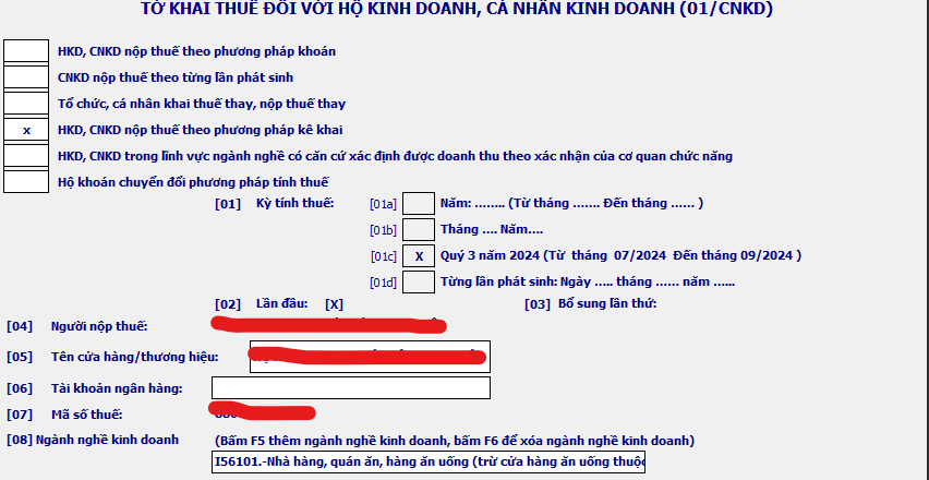 Hướng dẫn kê khai thuế hộ kinh doanh cá thể Hướng dẫn kê khai thuế hộ kinh doanh cá thể