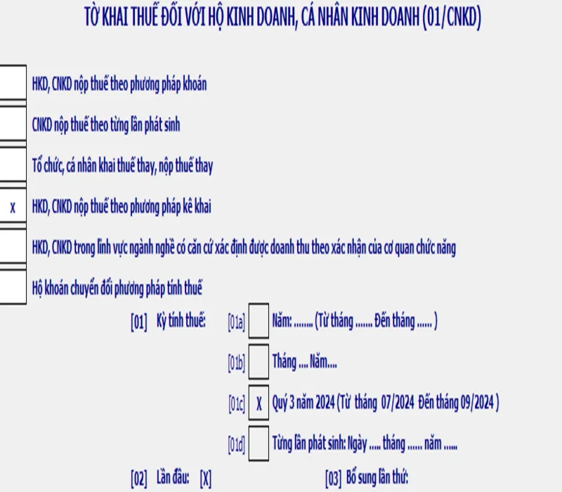 Hướng dẫn kê khai thuế hộ kinh doanh cá thể