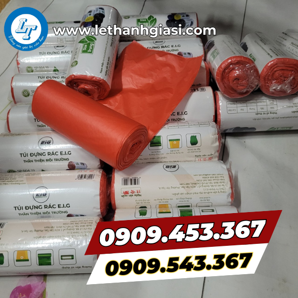 Túi rác cuộn màu xanh Túi rác cuộn màu xanh