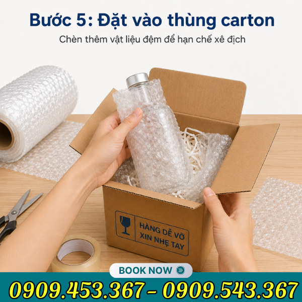 Các bước bọc hàng với xốp hơi Các bước bọc hàng với xốp hơi