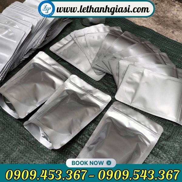 Túi zip 2 mặt bạc Túi zip 2 mặt bạc