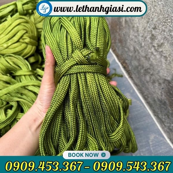 Dây dù xanh dẹt bó 1kg Dây dù xanh dẹt