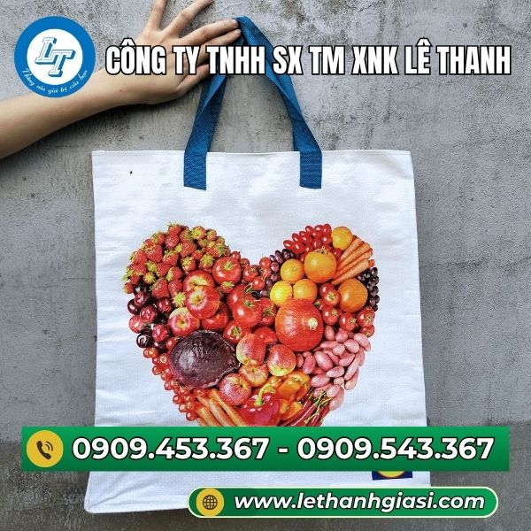 Túi pp dệt siêu thị giá sỉ có quai xách tiện lợi Túi pp dệt siêu thị giá sỉ