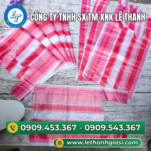 Túi xốp sọc đỏ giá rẻ - siêu bền Túi xốp sọc đỏ