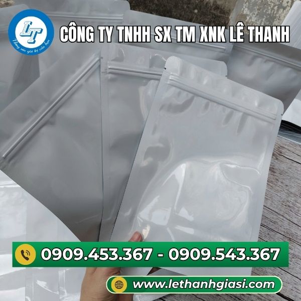 Túi zip trắng sữa đáy đứng cao cấp Túi zip trắng sữa đáy đứng