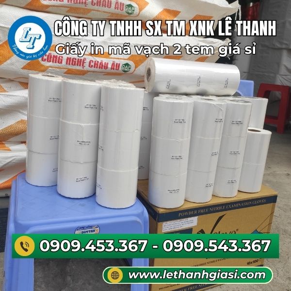 Giấy in mã vạch 2 tem
