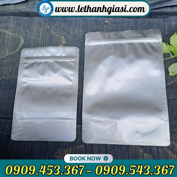 Túi zip đựng hạt mặt trong và bạc Túi zip đựng hạt
