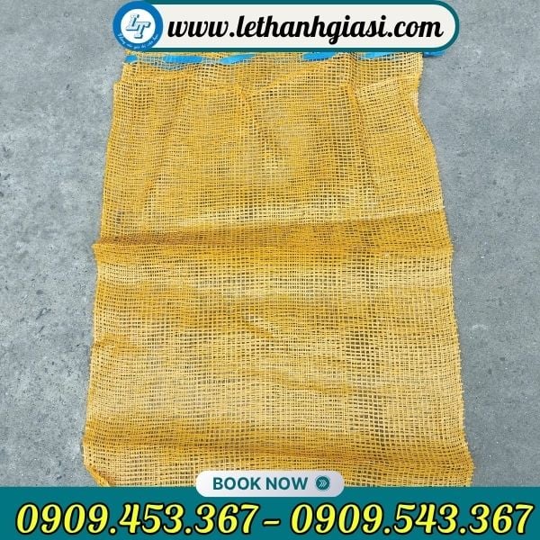 Bao tải lưới có miệng dây rút tiện lợi Bao tải lưới có miệng dây rút tiện lợi