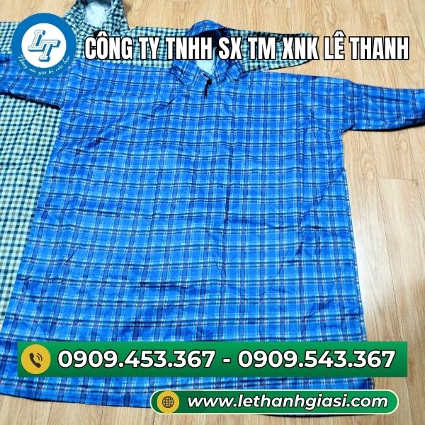 Áo mưa bit soc caro Áo mưa bit