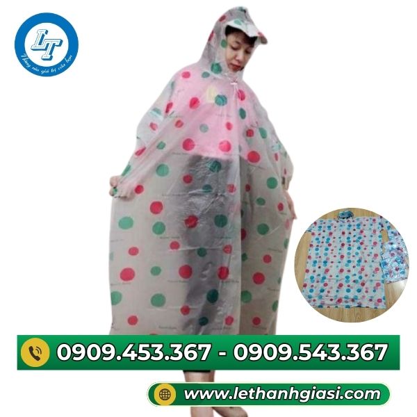 Áo mưa cánh dơi chấm bi