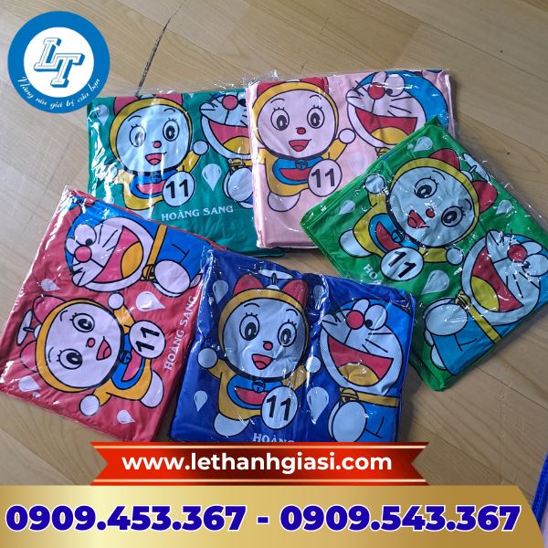 Áo mưa cánh dơi trẻ em in hình ngộ nghĩnh Áo mưa cánh dơi trẻ em