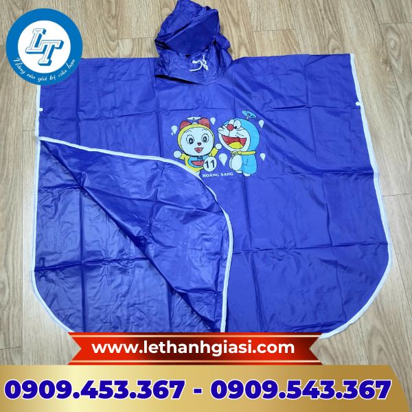 Áo mưa cánh dơi trẻ em màu xanh nước biển Áo mưa cánh dơi trẻ em màu xanh nước biển