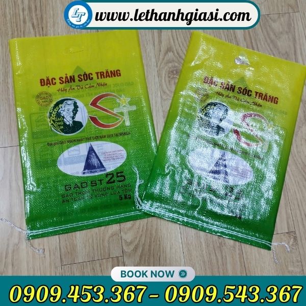 Bao tải đựng gạo in thương hiệu Bao tải đựng gạo in sẵn