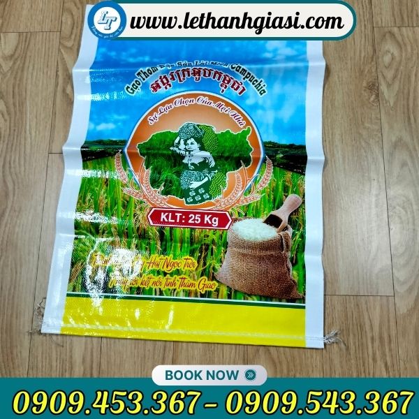 Bao tải đựng gạo in thương hiệu Bao tải đựng gạo