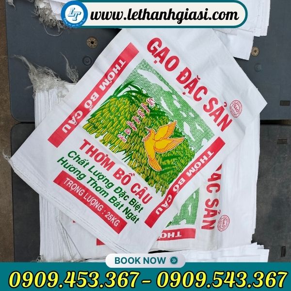 Bao tải đựng gạo in thương hiệu Bao tải đựng gạo