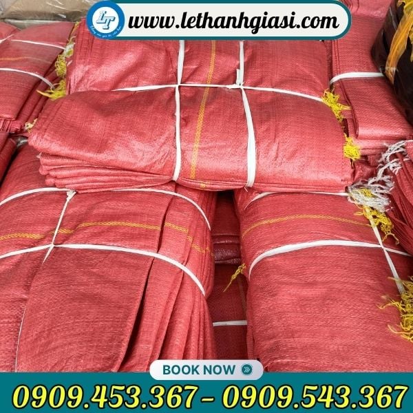 Kho bao tải dứa giá sỉ Bao tải màu đỏ bền đẹp
