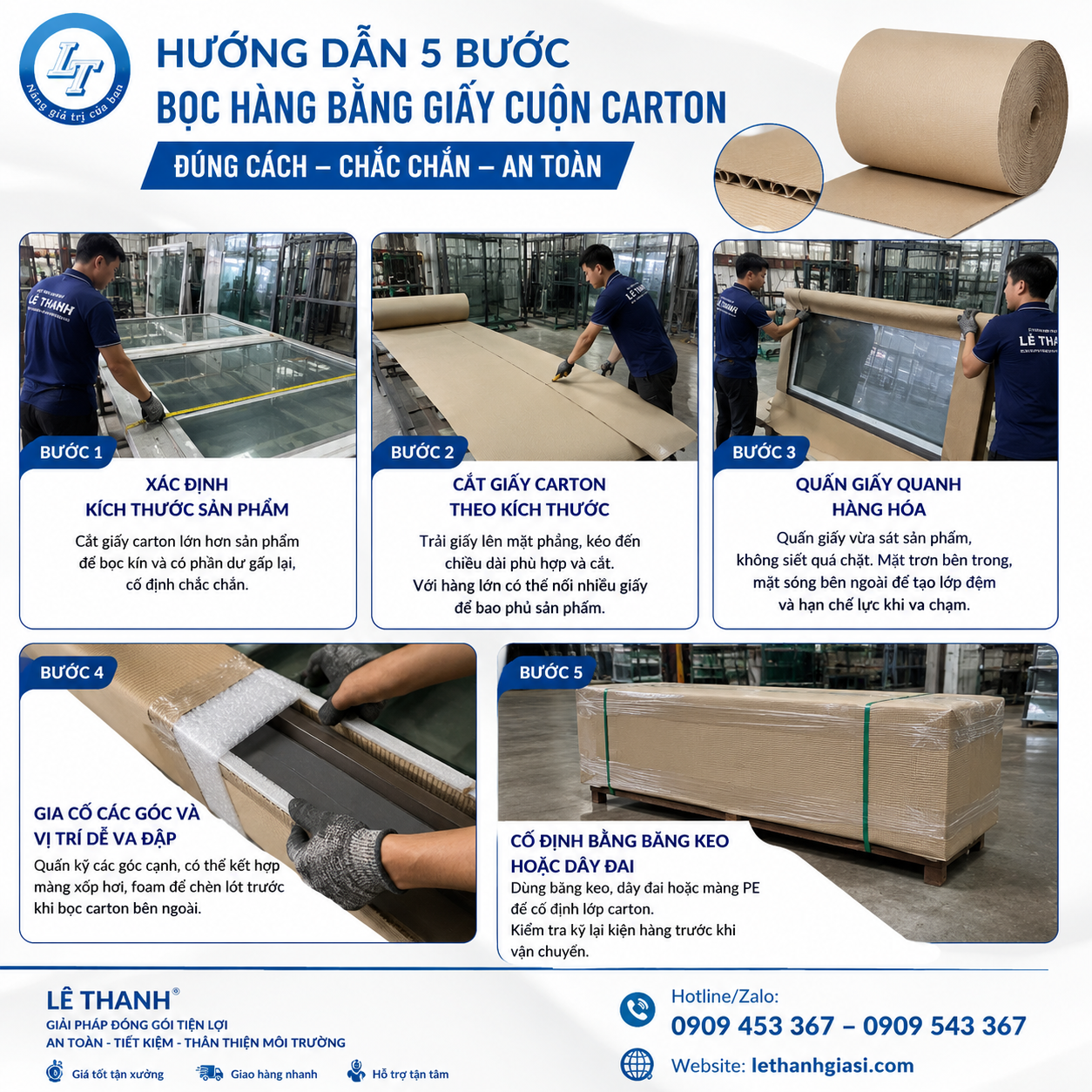 Các bước quấn hàng hiệu quả bằng giấy carton Các bước quấn hàng hiệu quả bằng giấy carton