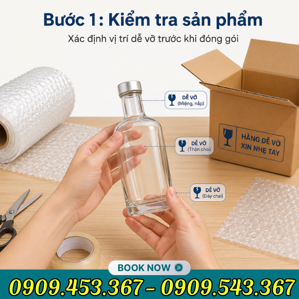 Các bước bọc hàng với xốp hơi Các bước bọc hàng với xốp hơi