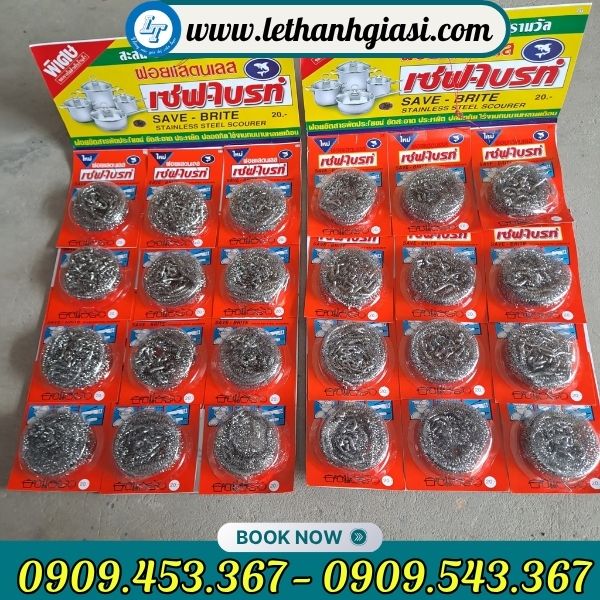 Cước chà nồi siêu bền vỉ 12 cuộn Cước chà nồi siêu bền