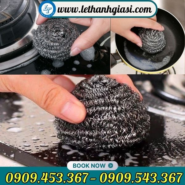 Ứng dụng cước chà nồi, vệ sinh dụng cụ nhà bếp Cuộn cước chà nổi giá sỉ