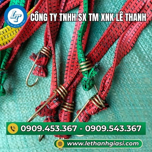 Dây ràng thun dẹt 2.5cm, có móc thép Dây ràng thun dẹt 2.5cm, có móc thép