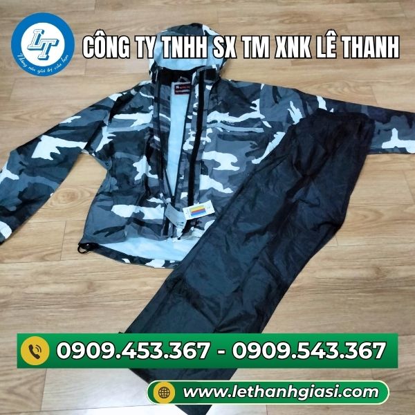 Bộ quần áo mưa cao cấp màu rằn ri Bộ quần áo mưa cao cấp