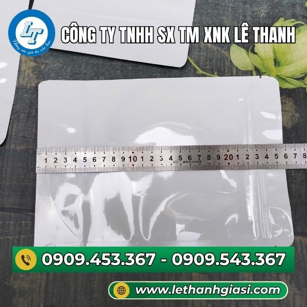 Túi zip trắng sữa đáy đứng Túi zip trắng sữa đáy đứng
