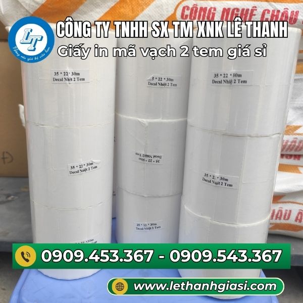 Giấy in mã vạch 2 tem Giấy in mã vạch 2 tem