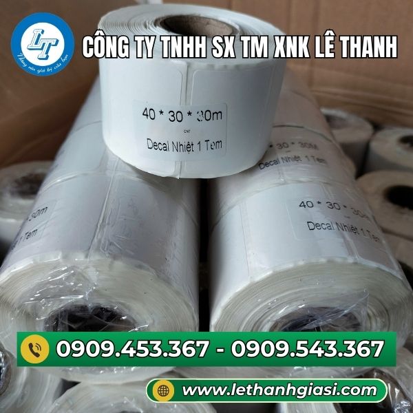 Giấy in mã vạch 1 tem cuộn nhỏ tiện lơi