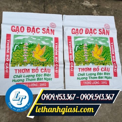 Bao đựng gạo in sẵn 25kg Bao đựng gạo in sẵn 25kg