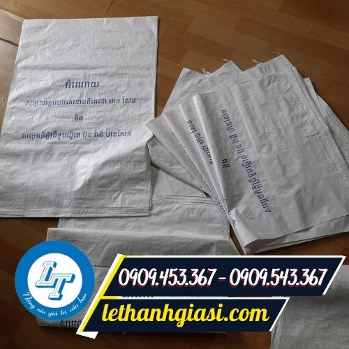 Bao đựng gạo 50kg in logo Bao đựng gạo 50kg in logo