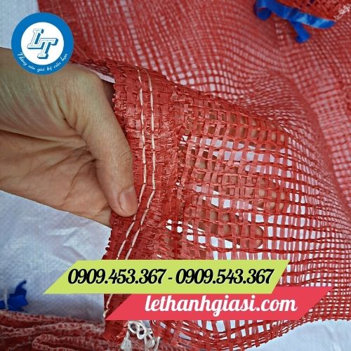 Bao tải lưới leno màu đỏ Bao tải lưới leno màu đỏ
