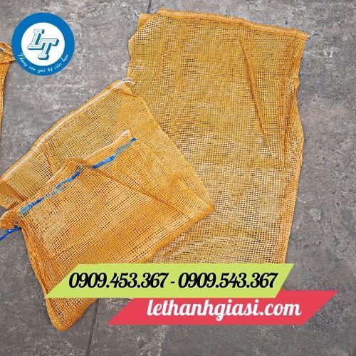 Bao tải lưới leno màu vàng Bao tải lưới leno màu vàng
