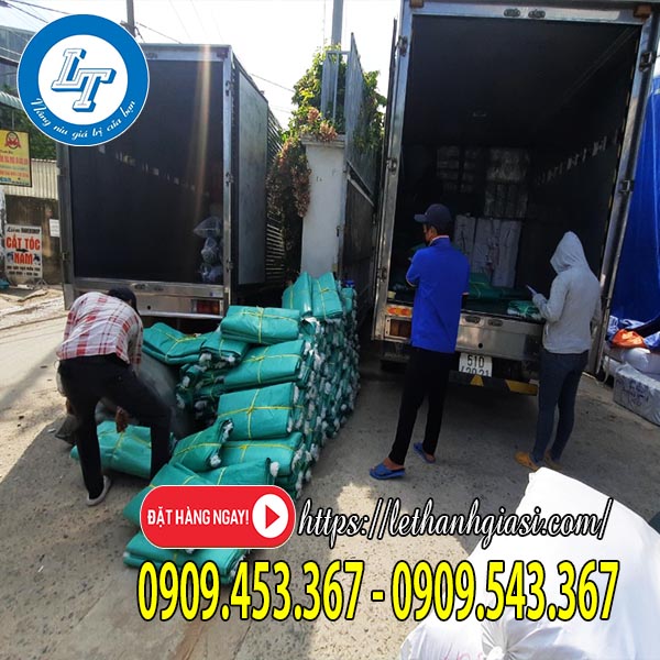 Bao tải màu xanh giao hàng Bao tải màu xanh giao hàng