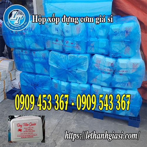 Hộp xốp đựng cơm in logo giá tốt Hộp xốp đựng cơm in logo giá tốt