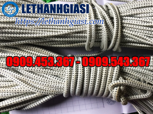 Dây dù tròn màu trắng đen bản 4li Dây dù tròn màu trắng đen bản 4li