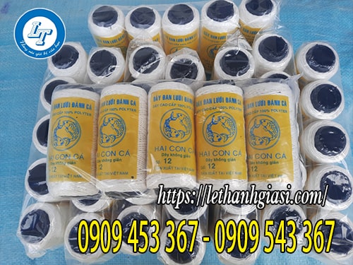 Dây chỉ nhợ hiệu 2 con cá bán sỉ lốc 5 cuộn Dây chỉ nhợ hiệu 2 con cá
