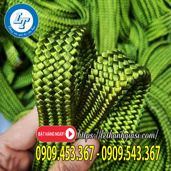 Dây dù dẹt màu xanh lá bản 2.5cm Dây dù dẹt màu xanh lá bản 2.5cm