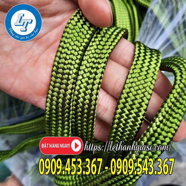Dây dù dẹt màu xanh lá bản 2.5cm Dây dù dẹt màu xanh lá