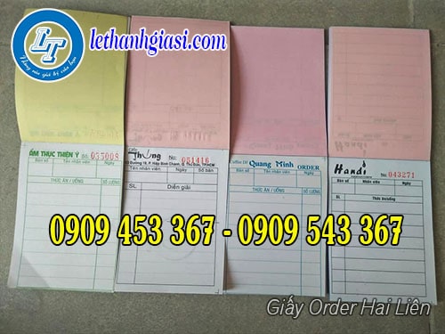Giấy order 2 liên Giấy order 2 liên