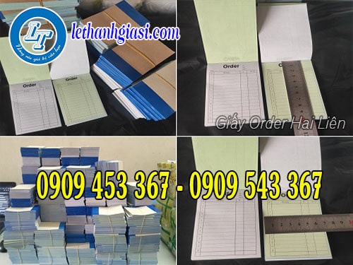 Giấy order 2 liên kích thước 7x10cm Giấy order 2 liên