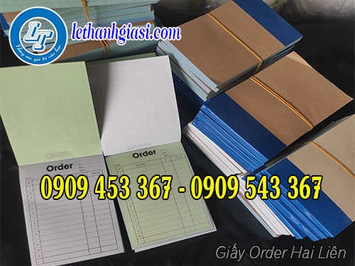 Giấy order 2 liên giá rẻ Giấy order 2 liên