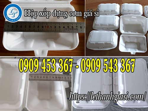 Kích cỡ hộ xốp đựng cơm Hộp xốp đựng cơm giá tốt