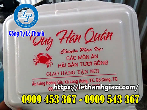 Hộp xốp đựng thức ăn in lo go quảng cáo Hộp xốp đựng thức ăn