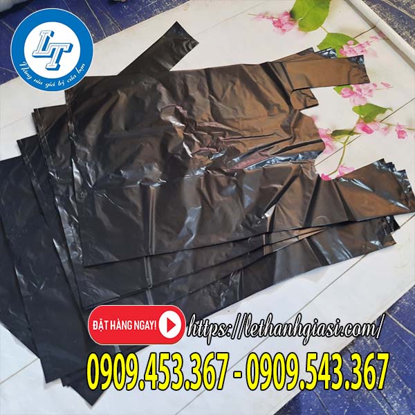 Túi đựng rác quai xách màu đen tiện lợi Túi đựng rác quai xách màu đen tiện lợi