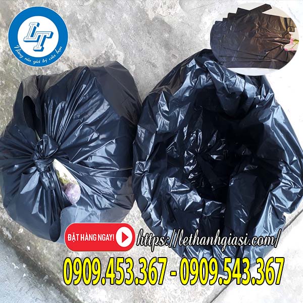Túi đựng rác quai xách màu đen tiện lợi Túi đựng rác quai xách màu đen tiện lợi