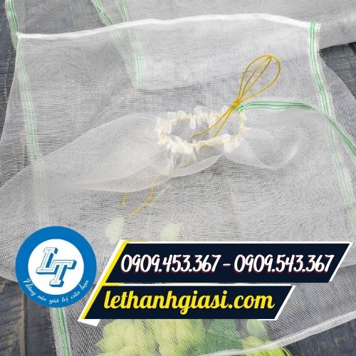 Túi lưới trùm bọc trái cây có dây rút tiện lợi Túi lưới trùm bọc trái cây