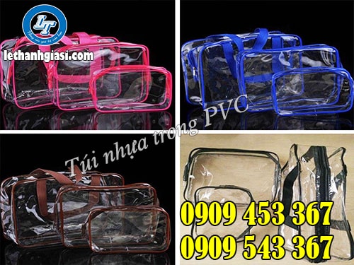 Túi nhựa trong PVC đa dạng màu sắc, mẫu mã Túi nhựa trong PVC